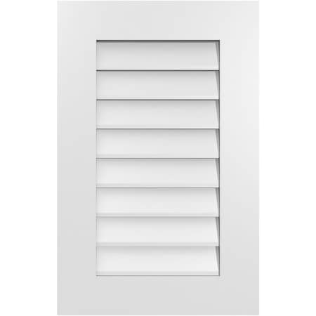 Ekena Millwork Vertical Surface Mount PVC Gable Vent: Non-Functional, w/ 3-1/2"W x 1"P Standard Frame, 18"W x 28"H GVPVE18X2801SN
